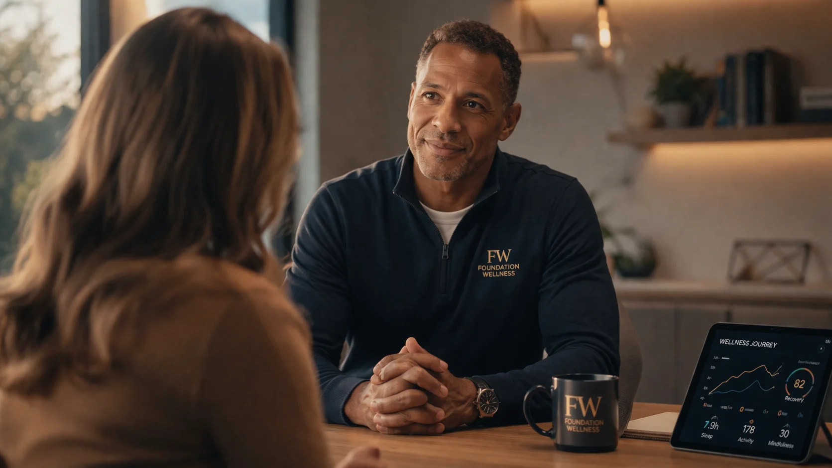 Dr. Timothy Bunton consulting with a patient at Foundation Wellness